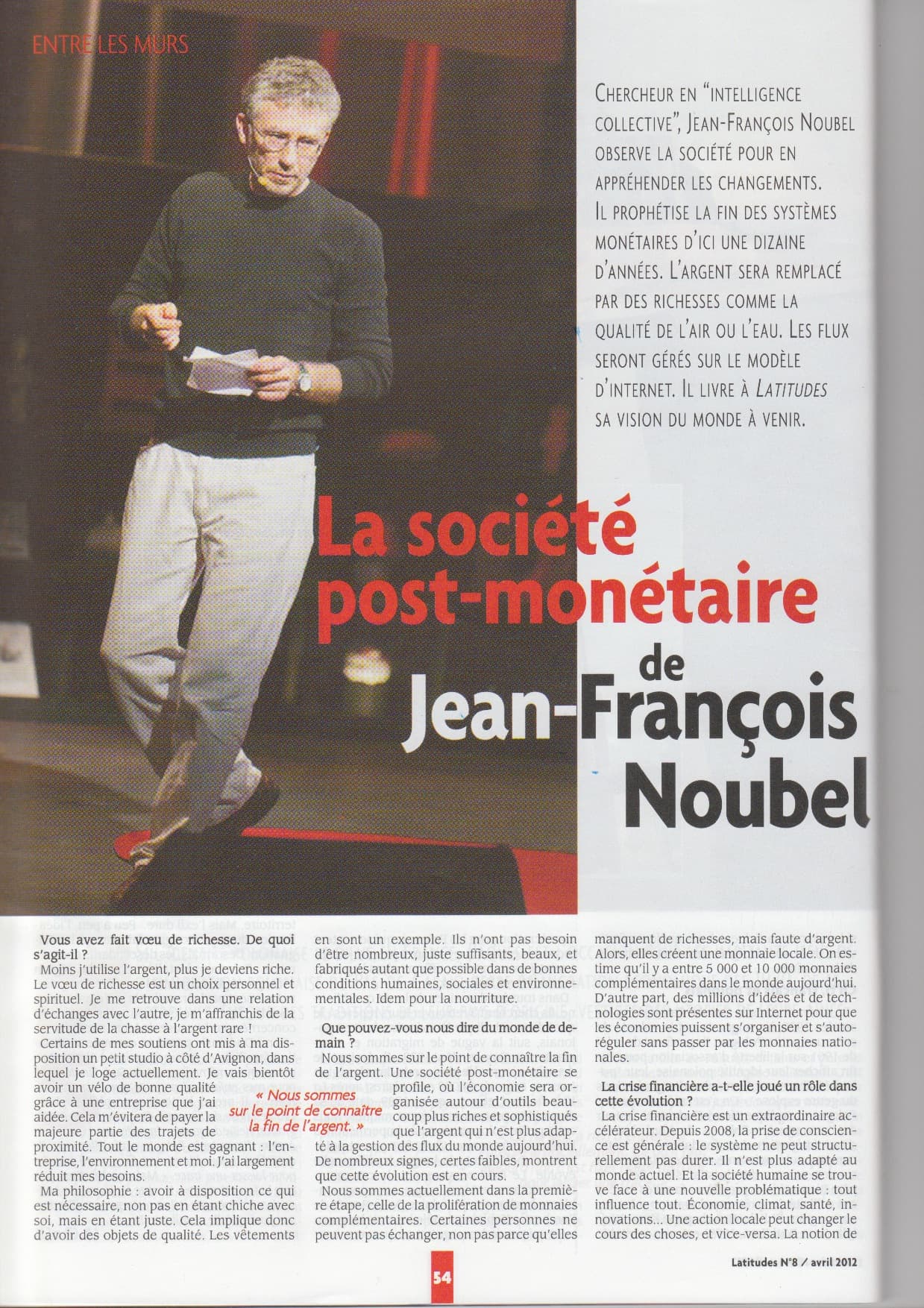 La société post-monétaire de Jean-François Noubel