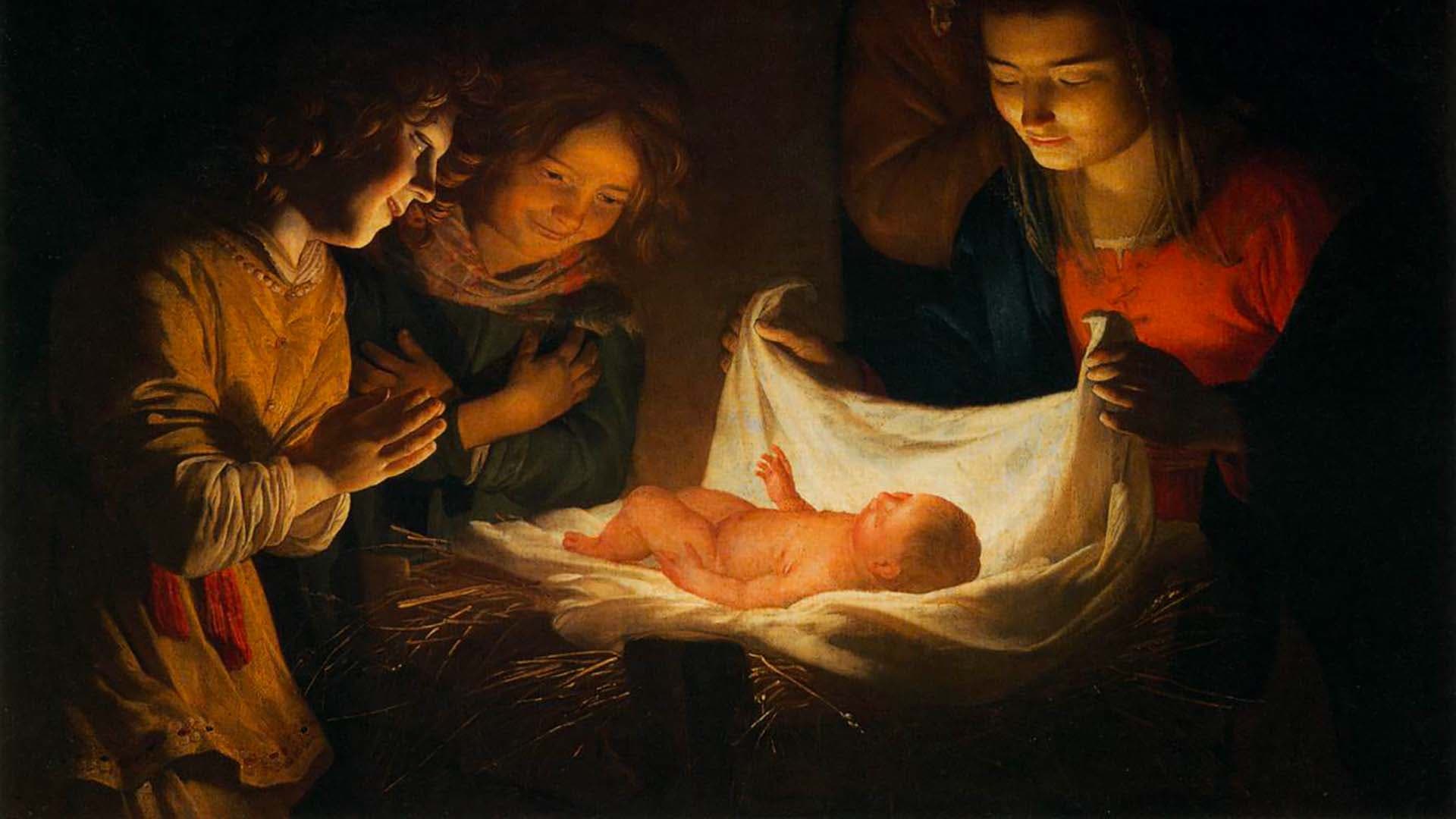 Gerard van Honthorst - Adoration de l'enfant Jésus