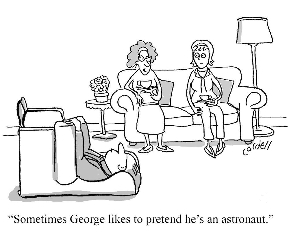 George thinks he is an astronaut